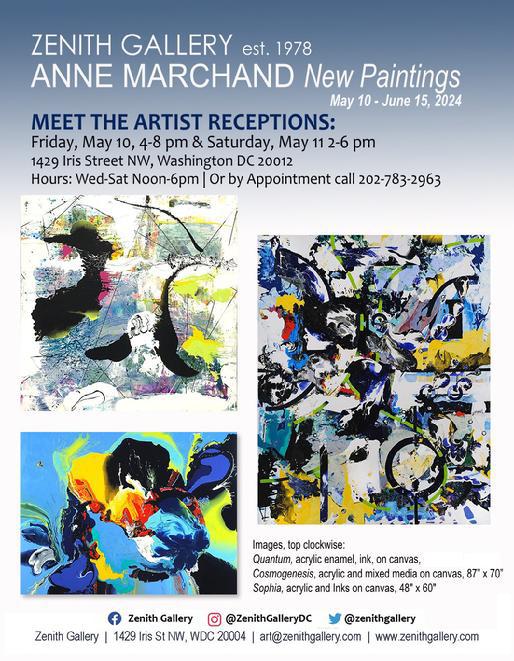 abstract painting by Anne Marchand for painting exhibiton flyer